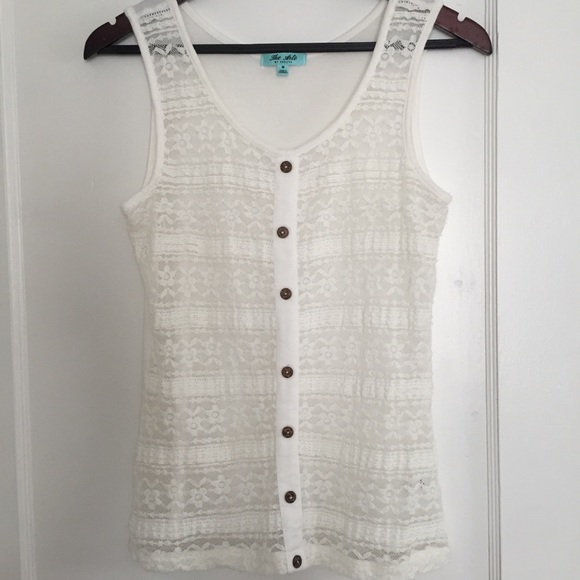 Zenana Lace Front Sleeveless Shirt - Picture 1 of 2